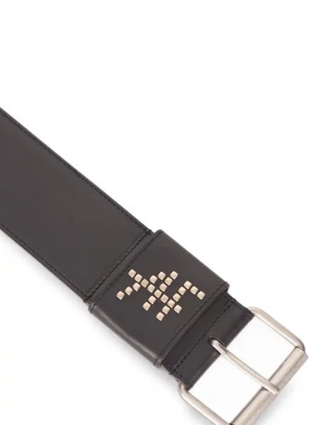 Curea Alberta Ferretti din piele cu autograf negru