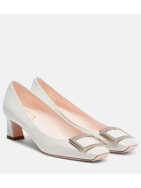 Pantofi cu toc Roger Vivier din piele de lac gri