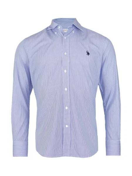 U.S. POLO ASSN. Cămașă albastru deschis alb