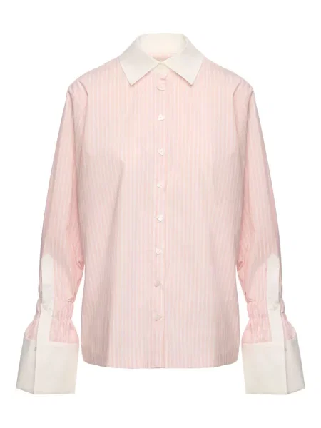 Koszula V:pm Atelier w paski różowa