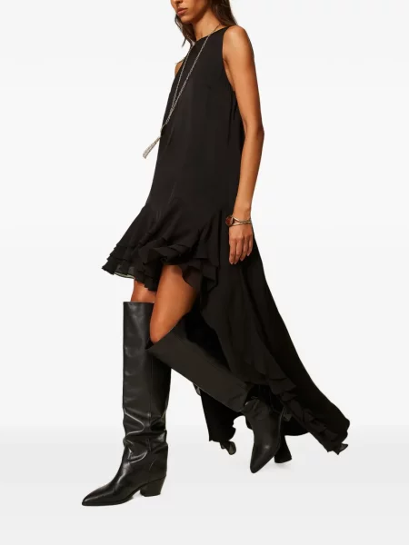 Rochie Twinset cu volane asimetrică negru