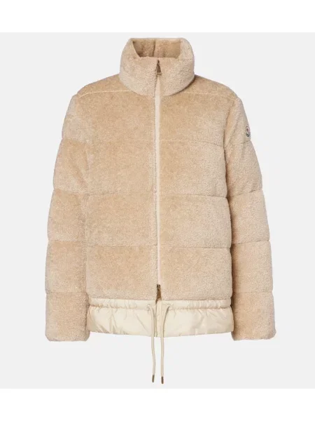 Kurtka puchowa Moncler teddy beżowa