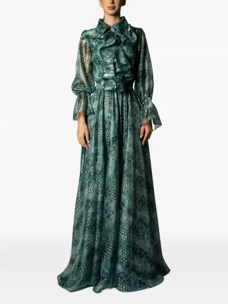 Rochie Miau By Clara Rotescu cu imagine cu model piele de șarpe verde