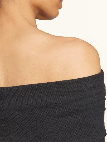 Top Adidas Originals z długim rękawem z odkrytymi ramionami czarny