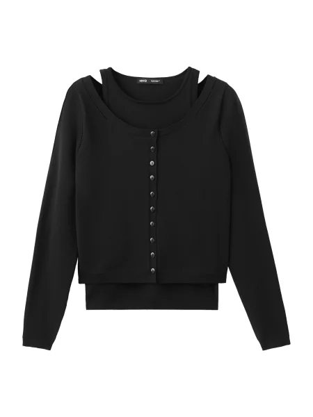 MANGO Geacă tricotată Linette' negru