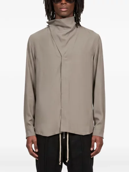 Lung cămașă Rick Owens asimetrică gri