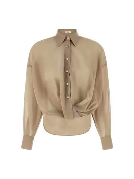 Koszula Brunello Cucinelli beżowa