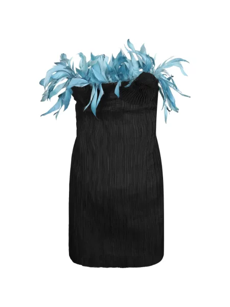 Rochie mini Amen cu pene negru