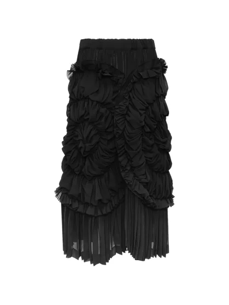 Fustă midi Comme Des Garçons cu volane negru