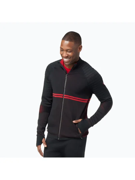 Bărbați Smartwool Intraknit Merino Tech Full Zip pulover termic negru