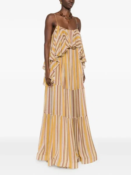 Rochie maxi Zimmermann cu dungi de costum galben