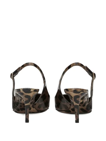 Pantofi cu toc Dolce & Gabbana cu imagine cu model leopard slingback maro