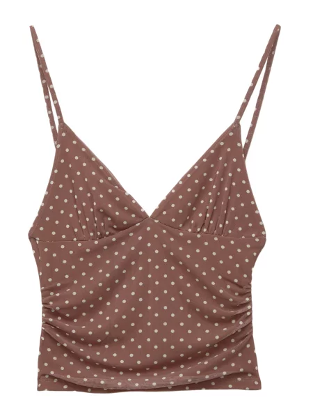 Pull&Bear Top rjava bela