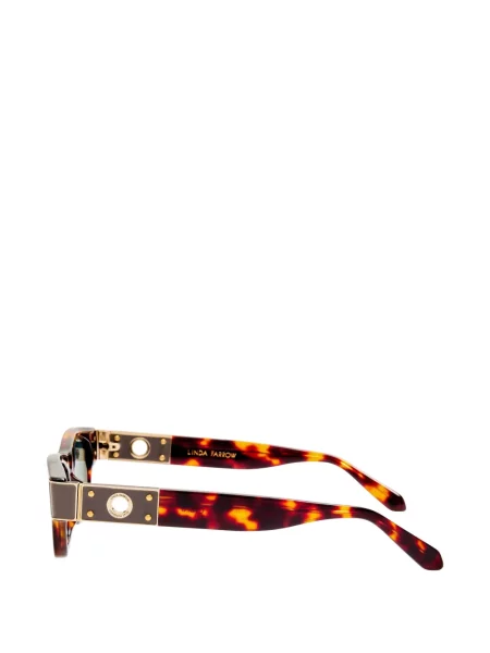 Ochelari de soare Linda Farrow cu imprimeu geometric maro
