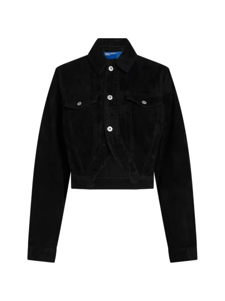 Decupat geacă de blugi Karl Lagerfeld Jeans negru