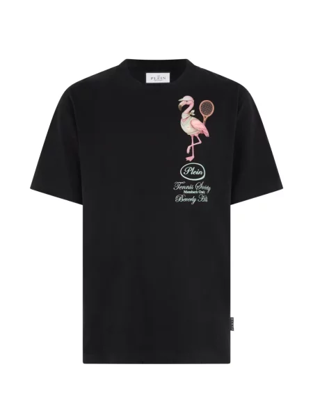 Tricou Philipp Plein cu decolteu rotund negru