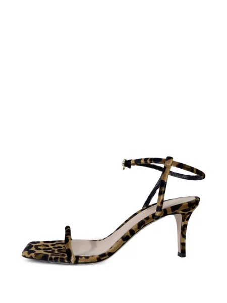 Sandale Gianvito Rossi de catifea cu imagine cu model leopard maro