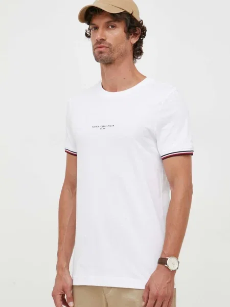 Тениска Tommy Hilfiger с апликация бяло