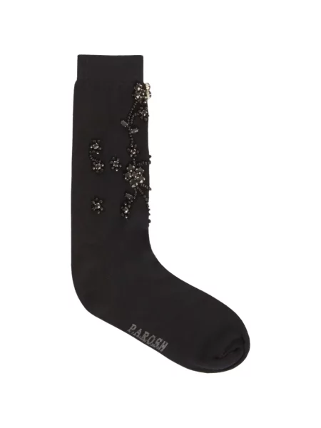 Șosete P.a.r.o.s.h. cu model floral negru
