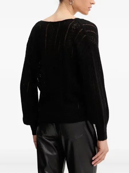Пуловер Guess с V-образно деколте черно