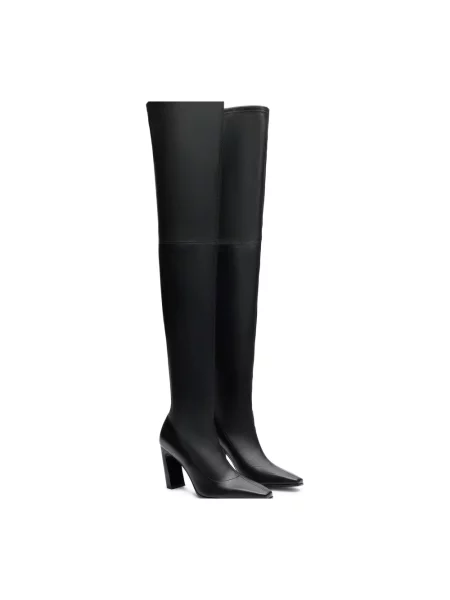 Muszkieterki Stuart Weitzman skórzane czarne