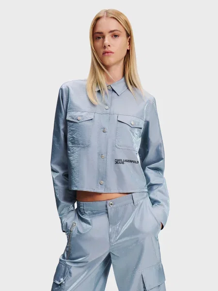 Сорочки Karl Lagerfeld Jeans нейлон/поліестер блакитний