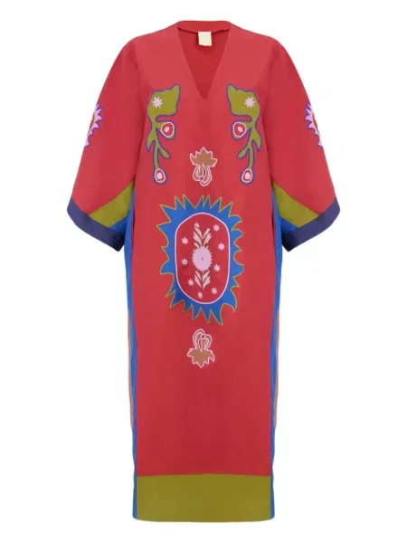 Odgovarati haljina Paula s cvjetnim printom s printom crvena