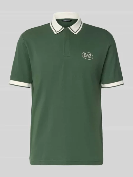 Koszulka polo o kroju regular fit z nadrukiem z logo Ea7 Emporio Armani zielone