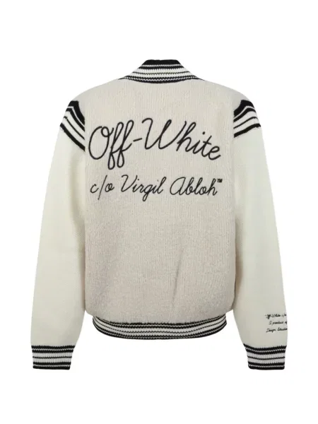 Bouclé geacă Off-white alb