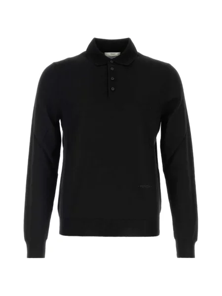 Lung tricou polo Fendi negru