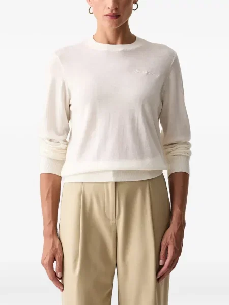 Pulover Armani Exchange cu broderie cu decolteu rotund