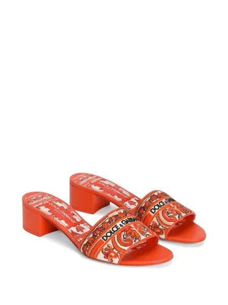 Siuvinėtos mulės Dolce & Gabbana oranžinė