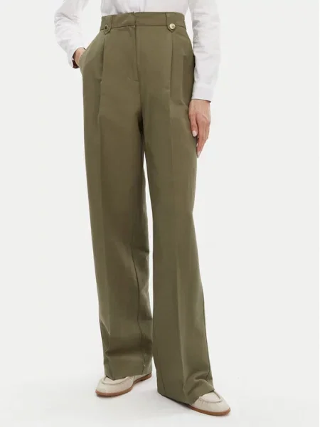 Barbour Spodnie materiałowe Ava Wide Leg zielony