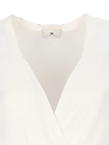Body Elisabetta Franchi tricotate plic alb