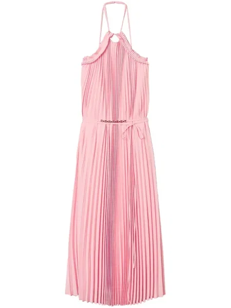 Rochie maxi Twinset plisată de costum roz