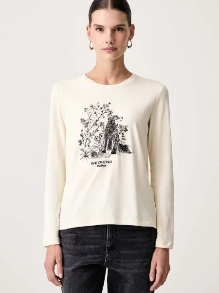 Tricou cu mânecă lungă Weekend Max Mara bej