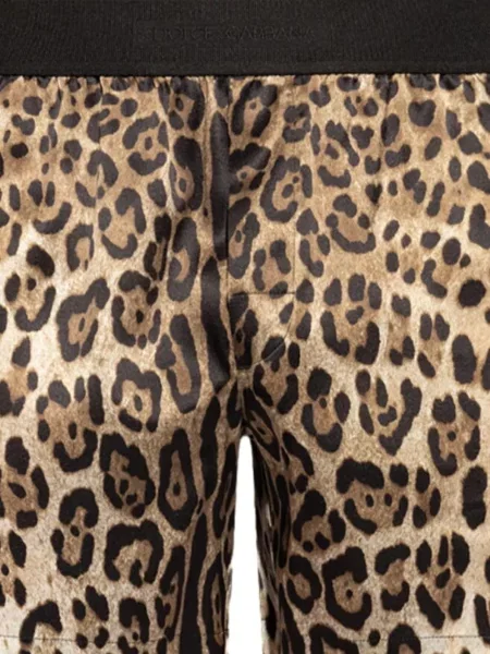 Šilkinės raštuotos bokseriai Dolce & Gabbana leopardinės ruda