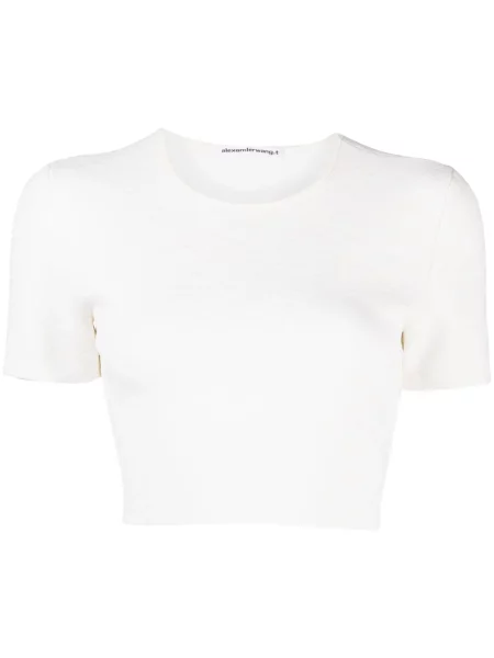 Cropp tricou Alexander Wang din jacard alb