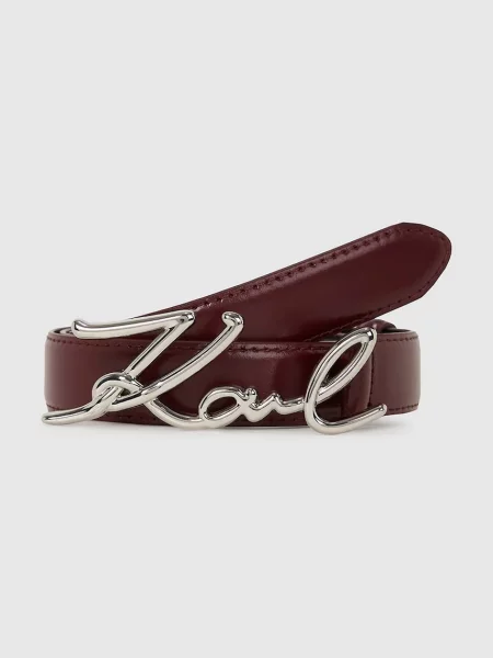 Karl Lagerfeld pásek dámský kožený K/SIGNATURE hnědý