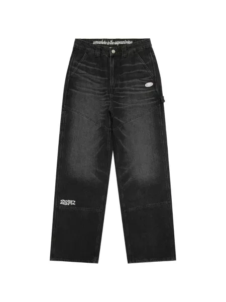 Blugi Aape By A Bathing Ape cu aplicații gri