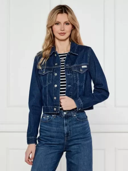 Calvin Klein Jeans Farmer kabát | Cropped Fit kék