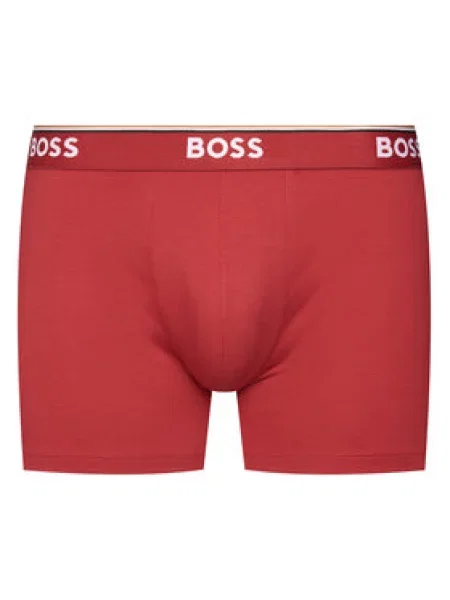 BOSS Boxerky Power modrá / červená / černá bílá