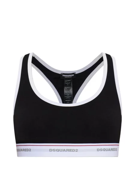 Sutien bralette Dsquared2 cu autograf negru
