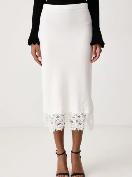 Twinset fustă cu amestec de lână bej