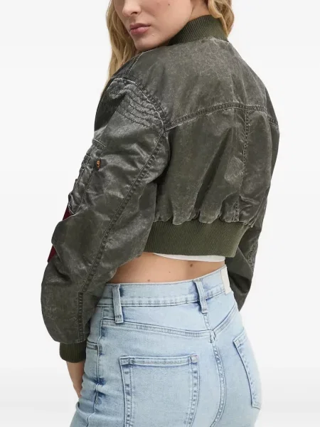 Kurtka bomber Alpha Industries o krotszym kroju zielony