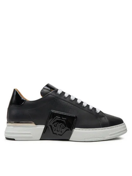 Кожени маратонки Philipp Plein Hexagon Phantom Kicks 02 черно