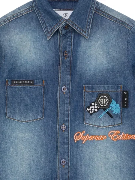 Koszula dżinsowa dziecięca Philipp Plein niebieska
