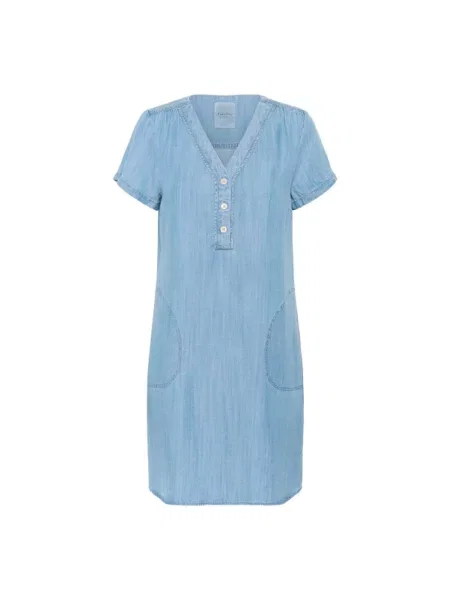 Sukienka jeansowa Part Two z dekoltem w serek niebieska