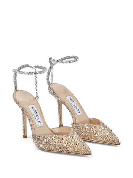 Bateliai Jimmy Choo su kristalais auksinė