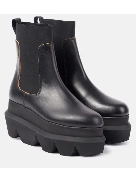 Botine chelsea Sacai din piele negru